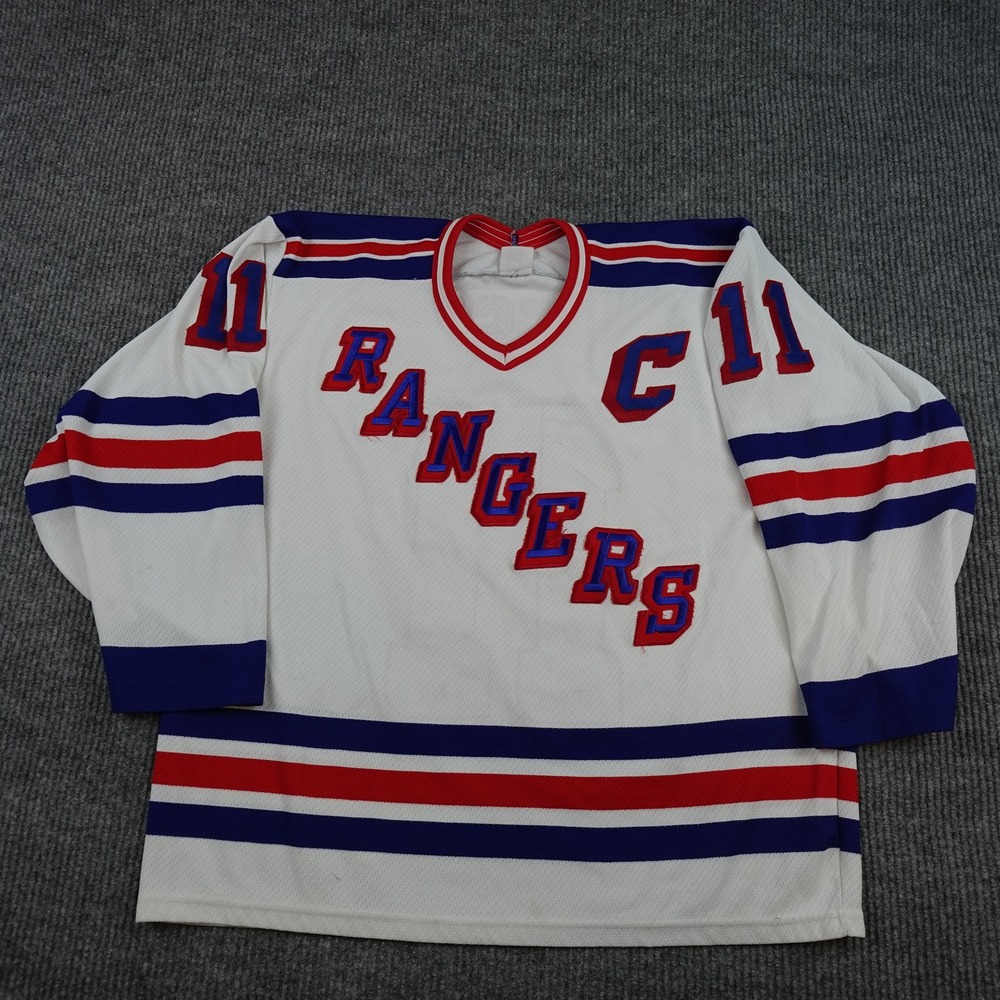 Vintage New York Rangers Jersey Mens Large White NHL Hockey Messier 11 CCM 90s